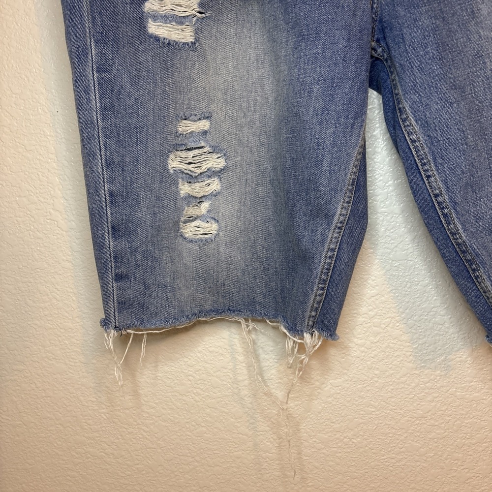 Size 40 Levi Strauss Cut Off Jean Shorts Blue Denim Distressed - Picture 5 of 15
